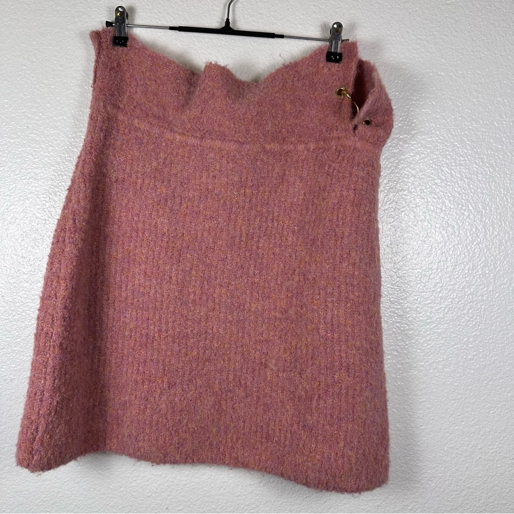 Wild Fable Wool Blend Textured Pink Mini Skirt